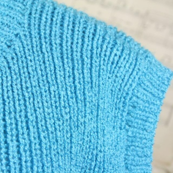 Vintage 80s Phildar Knit Metallic Shimmer Sweater Pointelle - Picture 4 of 5